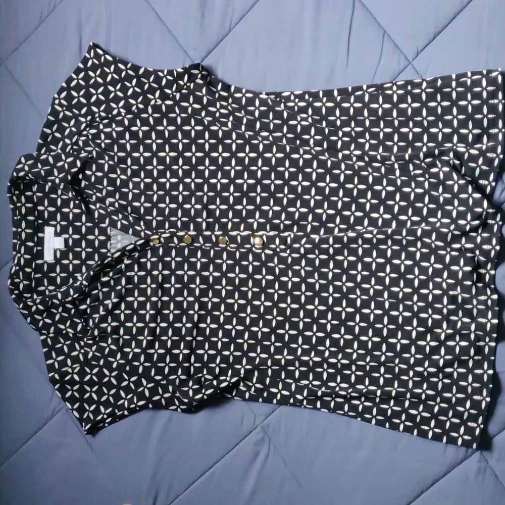 Black & white Charter Club collared blouse